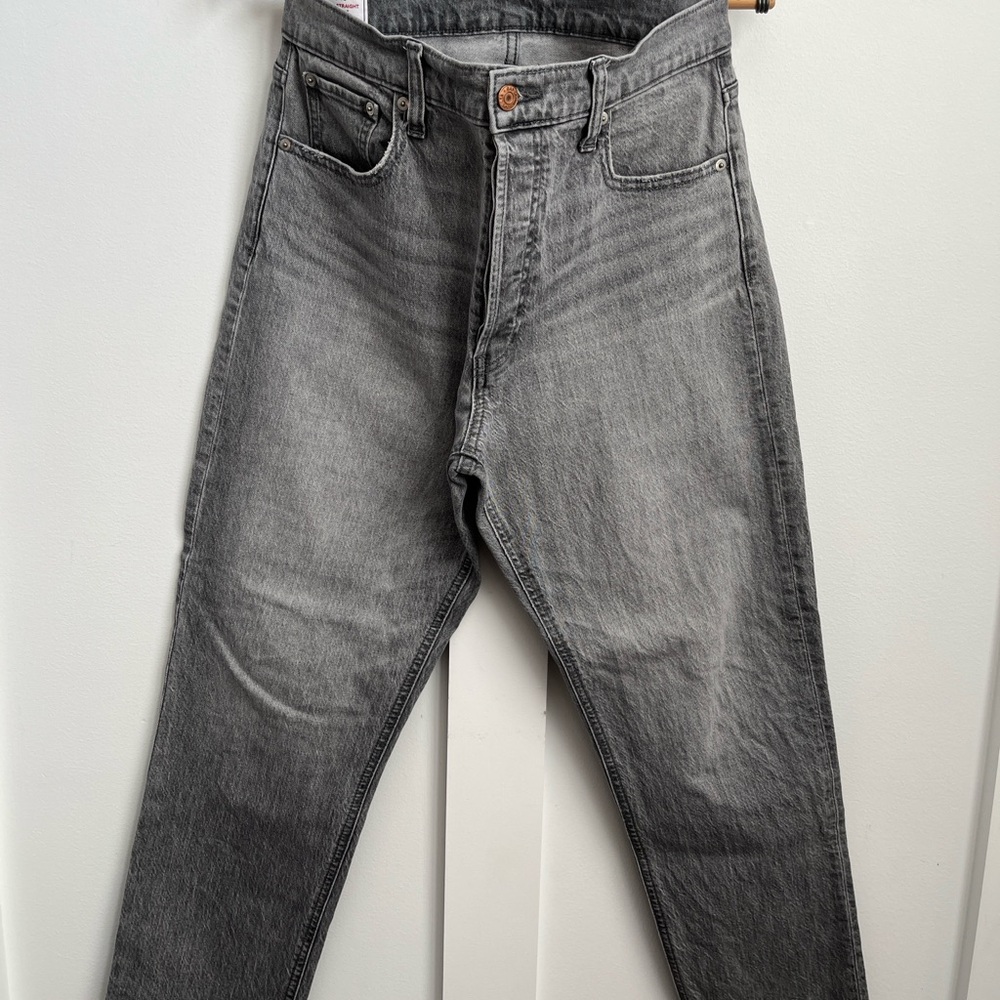 GAP Women’s Cheeky Straight High Rise Grey Jeans 12